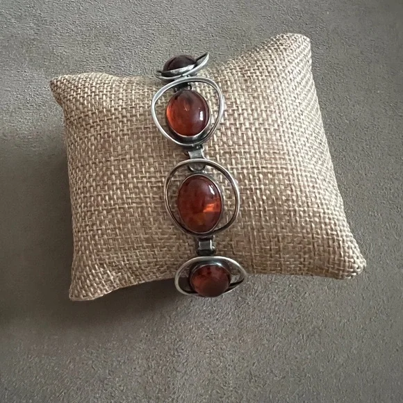 Authentic Baltic Amber & silver bracelet - Picture 6 of 9